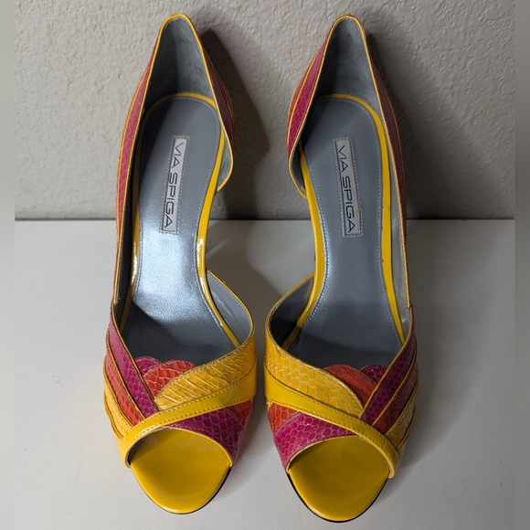 Via Spiga yellow pink orange heels 8 - Picture 4 of 8